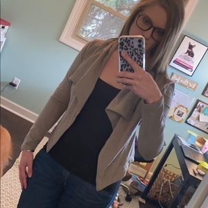 faux suede casual blazer